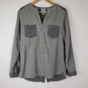 C & C California Stripe Chambray Henley